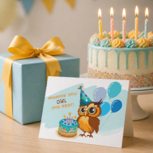Carte d'anniversaire Chouette Mignonne