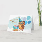 Carte d'anniversaire Chouette Mignonne (Devant)