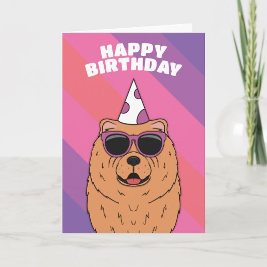 Carte d'anniversaire Chow Chow Dog (Devant)