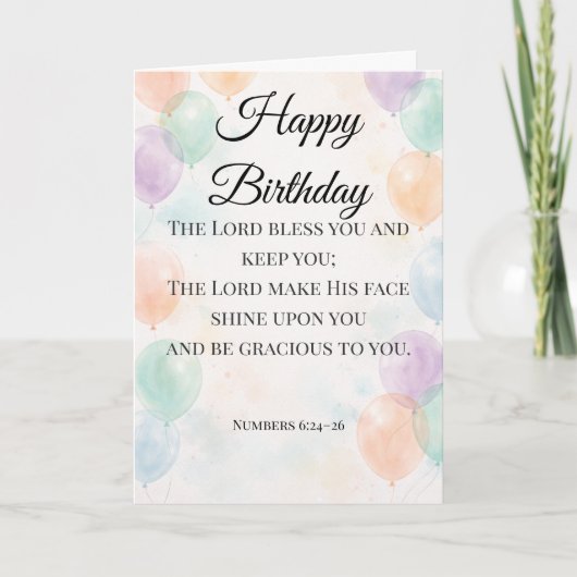 Carte d'anniversaire chrétienne – Bénédiction des (Devant)