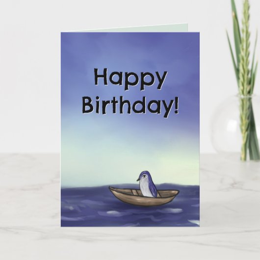 Carte d'anniversaire chrétienne (manchot) (Devant)