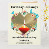 Carte d'anniversaire chrétienne personnalisée pour (Fleur jaune)