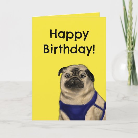 Carte d'anniversaire chrétienne (Pug) (Devant)