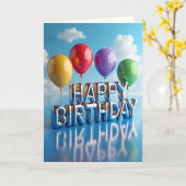Carte d'anniversaire Chrome jubilatoire (Fleur jaune)