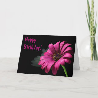 Carte d'anniversaire chrysanthème rose foncé