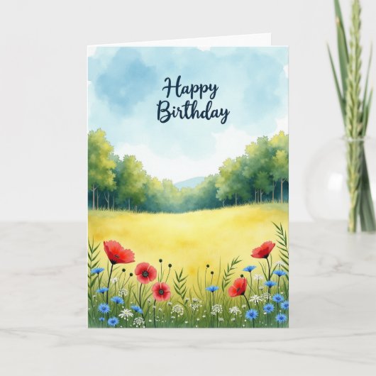 Carte d'anniversaire Ciel à l'aquarelle (Devant)