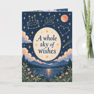 Carte d'anniversaire Ciel céleste de vœux