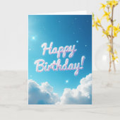Carte d'anniversaire Ciel de rêve (Fleur jaune)