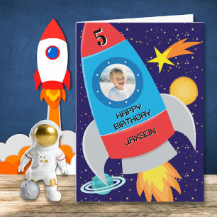 Carte d'anniversaire Cinquième Fusée Une Photo
