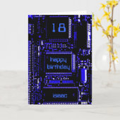 Carte d'anniversaire Circuit Blue 'Age and Name' (Fleur jaune)