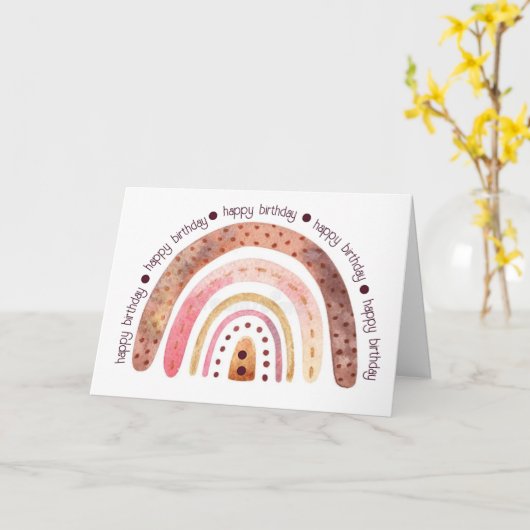 Carte d'anniversaire Cistomize - Points Arc-en-cie (Fleur jaune)