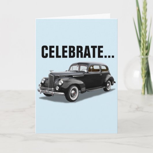 CARTE D'ANNIVERSAIRE CLASSIQUE POUR VOITURE (Devant)
