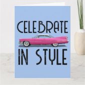 CARTE D'ANNIVERSAIRE CLASSIQUE ROSE (Devant)