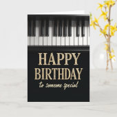 Carte d'anniversaire Clavier (Fleur jaune)