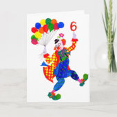 Carte d'anniversaire clown de 6 ans (Devant)