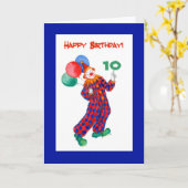 Carte d'anniversaire Clown personnalisable (Fleur jaune)