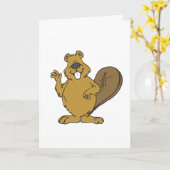 CARTE D'ANNIVERSAIRE COCHONNE POUR LUI, CASTOR (Fleur jaune)