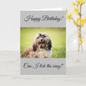Carte d'anniversaire Cockapoo (Fleur jaune)