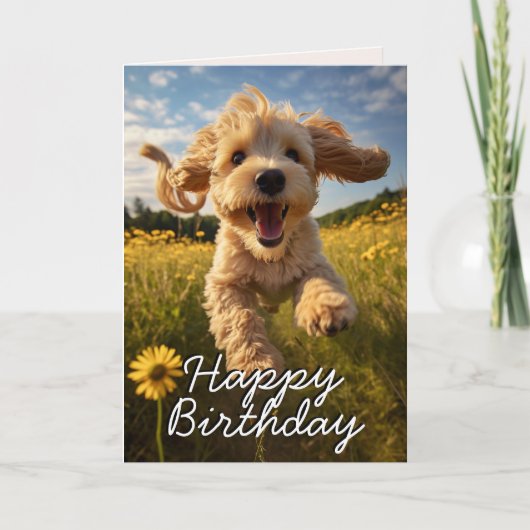 Carte d'anniversaire Cockapoo personnalisée (Devant)