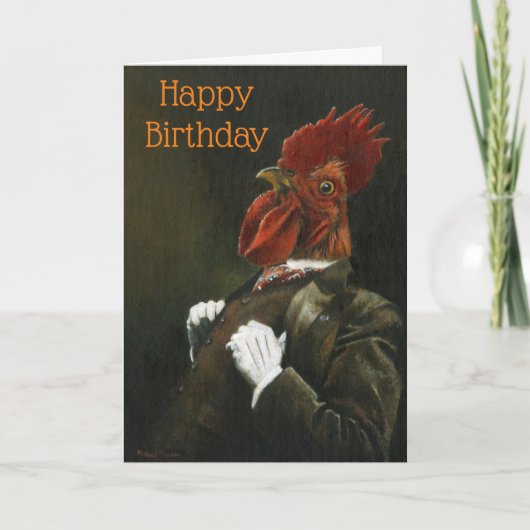 Carte d'anniversaire Cockerel Gentleman (Devant)