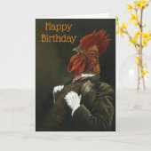 Carte d'anniversaire Cockerel Gentleman (Fleur jaune)