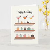 Carte d'anniversaire Cocktail de fête (Fleur jaune)