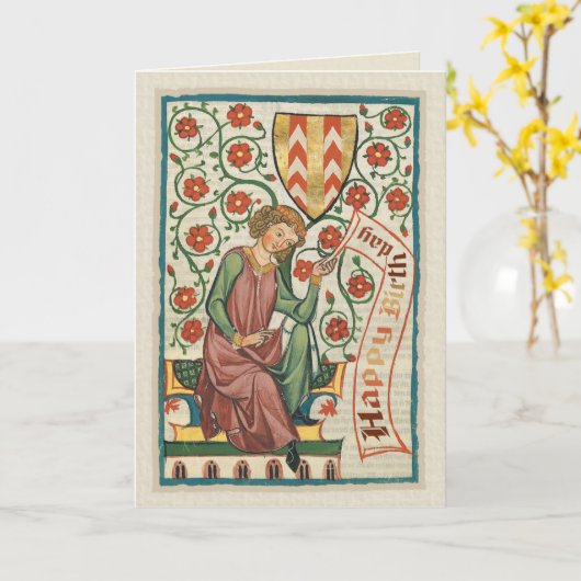 Carte d'anniversaire Codex Manesse CC0554 (Fleur jaune)