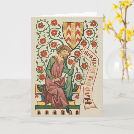 Carte d'anniversaire Codex Manesse CC0555 (Fleur jaune)