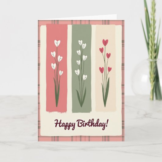 Carte d'anniversaire Cœur floral (Devant)