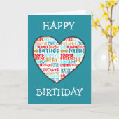 Carte d'anniversaire Coeur papa (Fleur jaune)