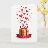 Carte d'anniversaire Cœur Suave (Fleur jaune)
