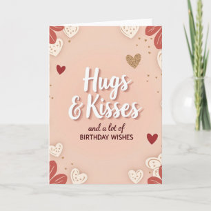 Carte d'anniversaire Cœurs Bisous