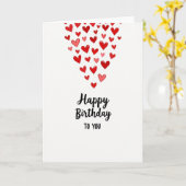 Carte d'anniversaire Cœurs doux (Fleur jaune)
