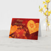 Carte d'anniversaire Coeurs et Fleurs (Fleur jaune)