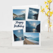 Carte d'anniversaire Collage côtier (Fleur jaune)