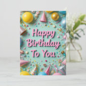 Carte d'anniversaire colorée (Debout devant)