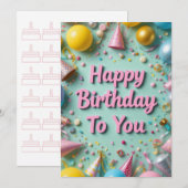 Carte d'anniversaire colorée (Devant / Derrière)