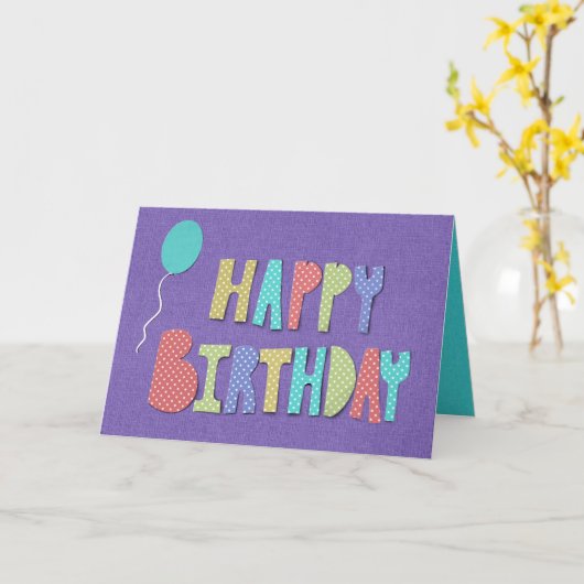 Carte d'anniversaire colorée (Fleur jaune)