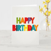 Carte d'anniversaire colorée (Fleur jaune)