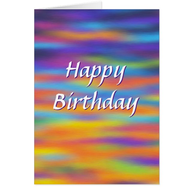 Carte d'anniversaire Colorée Abstrait Coucher de s (Devant)