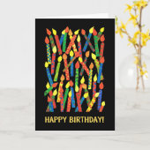 Carte d'anniversaire colorée avec bougies (Fleur jaune)