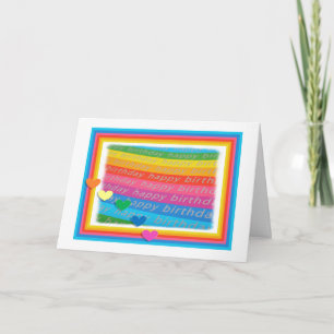 Carte d'anniversaire colorée avec coeur