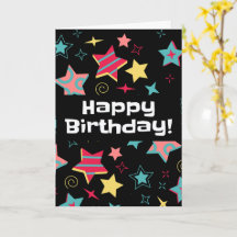 Carte d'anniversaire Colorée avec des Étoiles pour