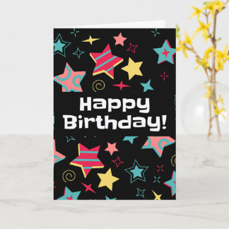 Carte d'anniversaire Colorée avec des Étoiles pour