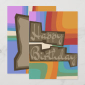 Carte d'anniversaire colorée et cubique des années (Devant / Derrière)