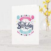 Carte d'anniversaire colorée et heureuse (Fleur jaune)