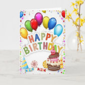 Carte d'anniversaire colorée et heureuse (Fleur jaune)