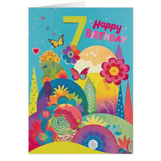 Carte d'anniversaire colorée et heureuse (Devant)