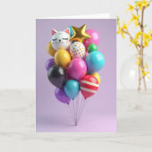 Carte d'anniversaire colorée et joyeuse (Fleur jaune)