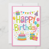 Carte d'anniversaire colorée et joyeuse (Devant)